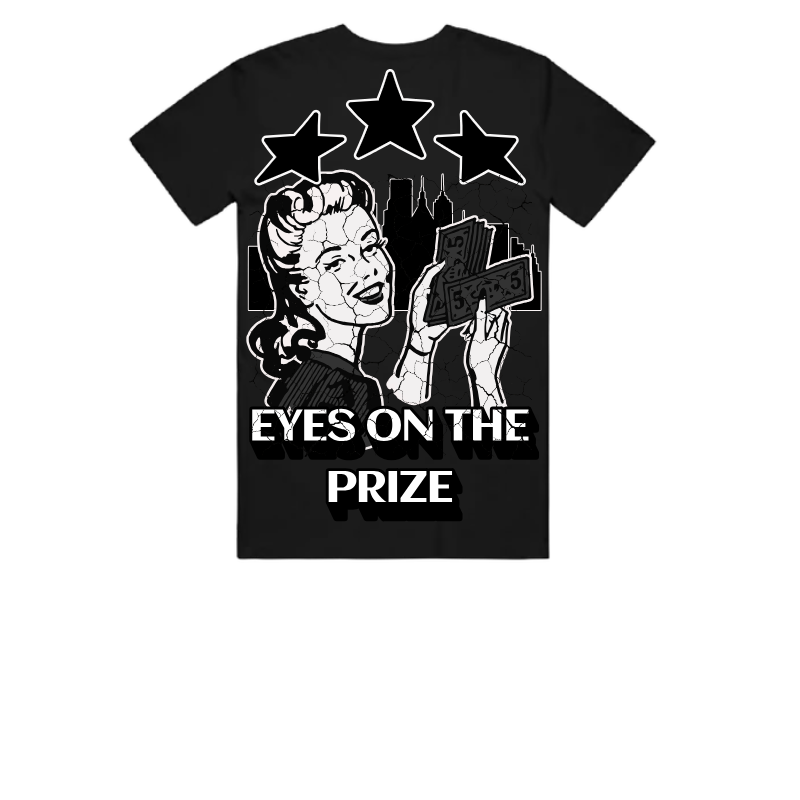 Black Graphic T-Shirt – Eyes on the Prize Print | ST5CKZ