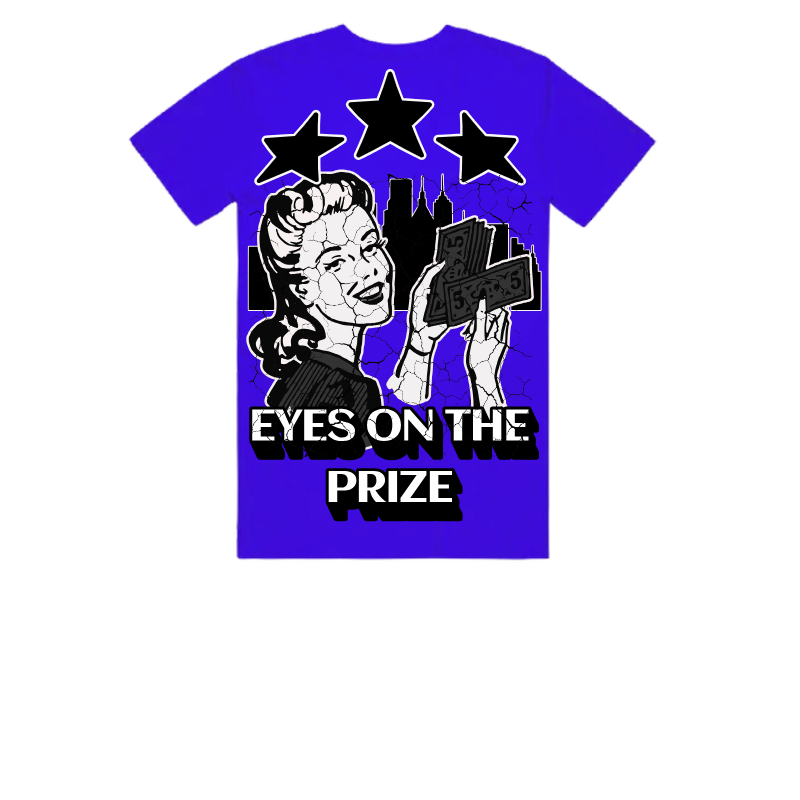 Blue Graphic T-Shirt – Eyes on the Prize Print | ST5CKZ