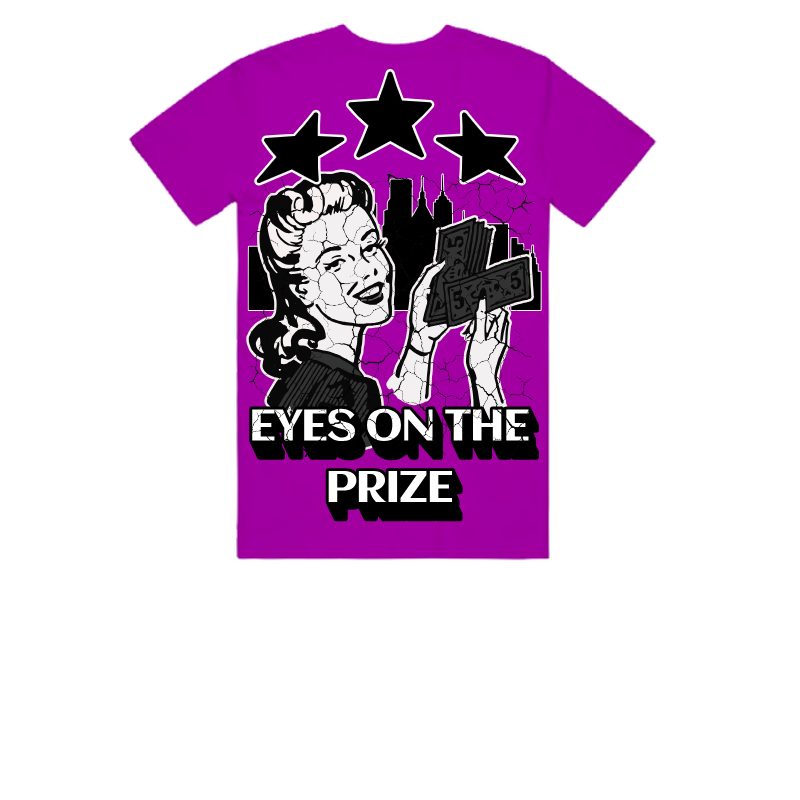 Purple Graphic T-Shirt – Eyes on the Prize Print | ST5CKZ