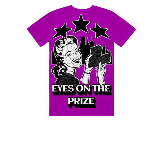 Purple Graphic T-Shirt – Eyes on the Prize Print | ST5CKZ