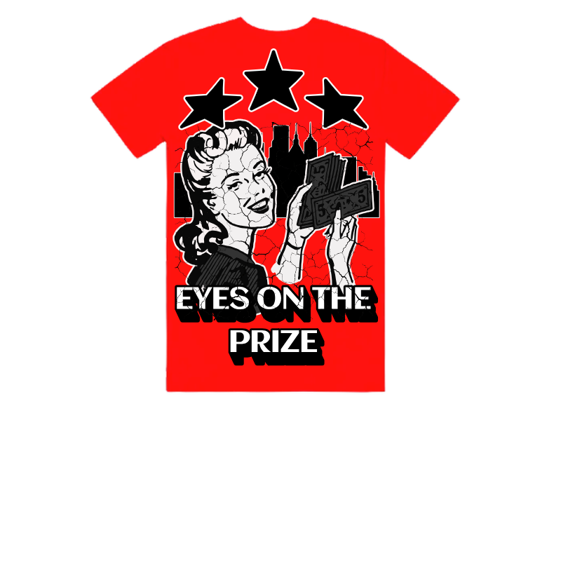 Red Graphic T-Shirt – Eyes on the Prize Print | ST5CKZ