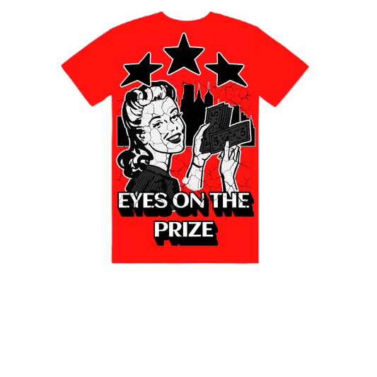 Red Graphic T-Shirt – Eyes on the Prize Print | ST5CKZ