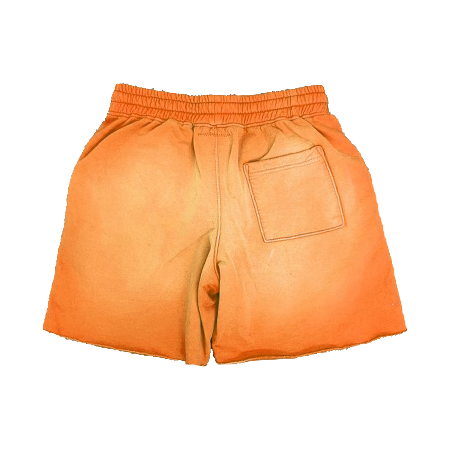 Orange Acid Wash Graphic Shorts – Masked Arab Print | ST5CKZ