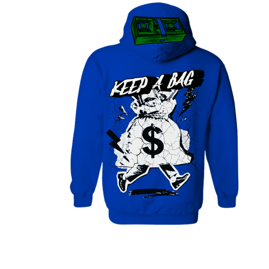 Blue Graphic Pullover Hoodie – Keep A Bag Print | ST5CKZ