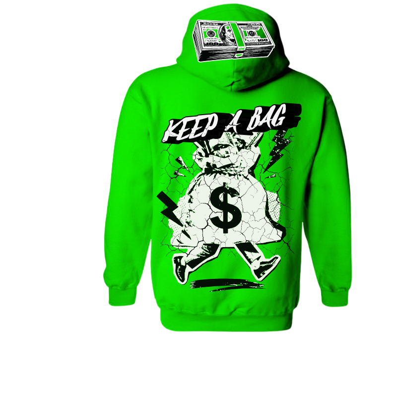Green Graphic Pullover Hoodie – Keep A Bag Print | ST5CKZ