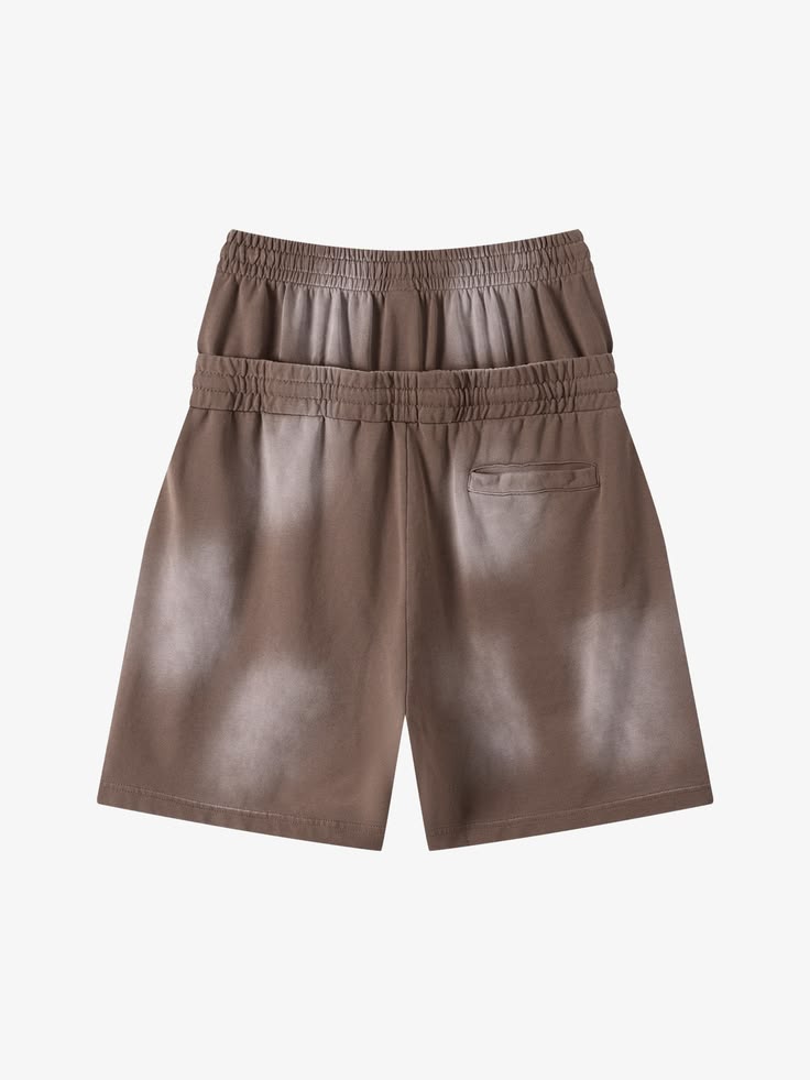 Brown Graphic Shorts – Dirty Money Stacked Print | ST5CKZ