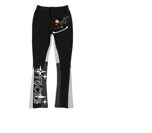 Black Flared Sweatpants – Bag Getta Graphic Print | ST5CKZ