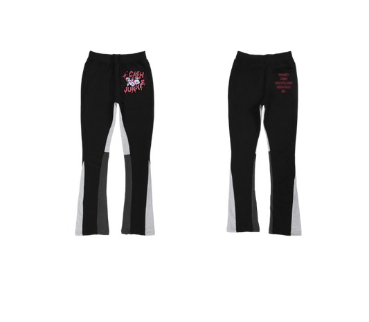 Black Flared Sweatpants – Cash Junkie Graphic Print | ST5CKZ