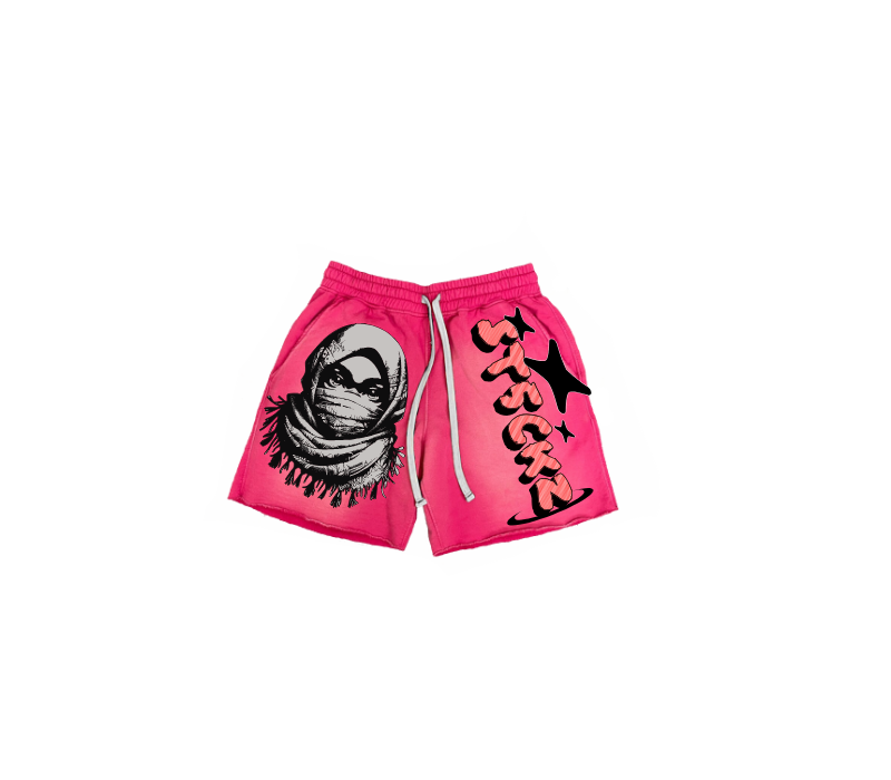 ST5CKZ- PINK MASKED ARAB ACID SHORTS
