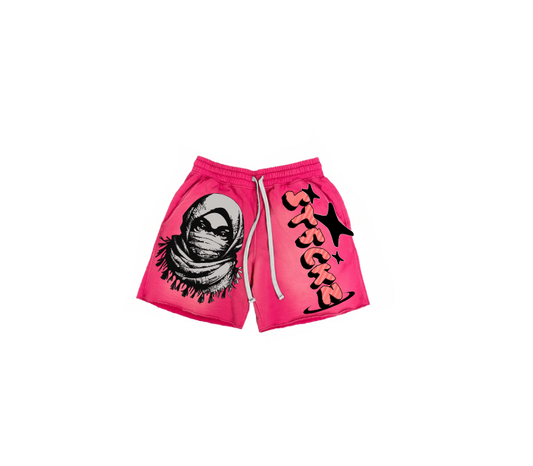 ST5CKZ- PINK MASKED ARAB ACID SHORTS