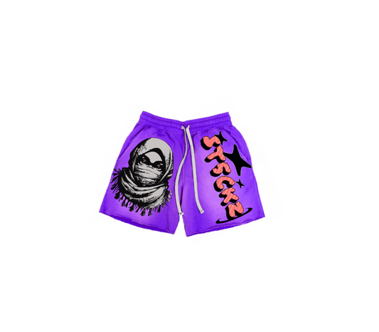 ST5CKZ- PURPLE MASKED ARAB ACID SHORTS
