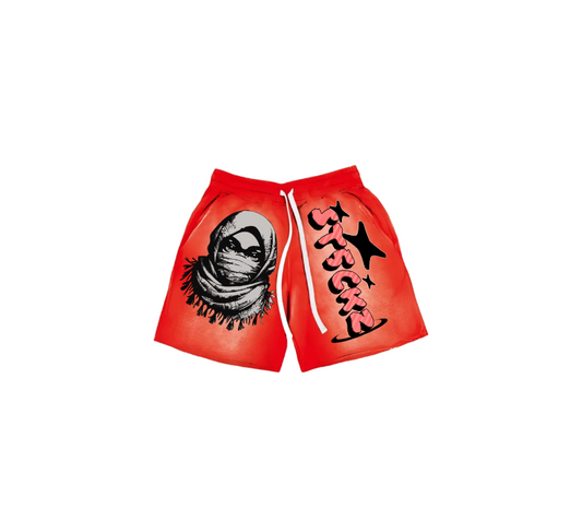 ST5CKZ- RED MASKED ARAB ACID SHORTS